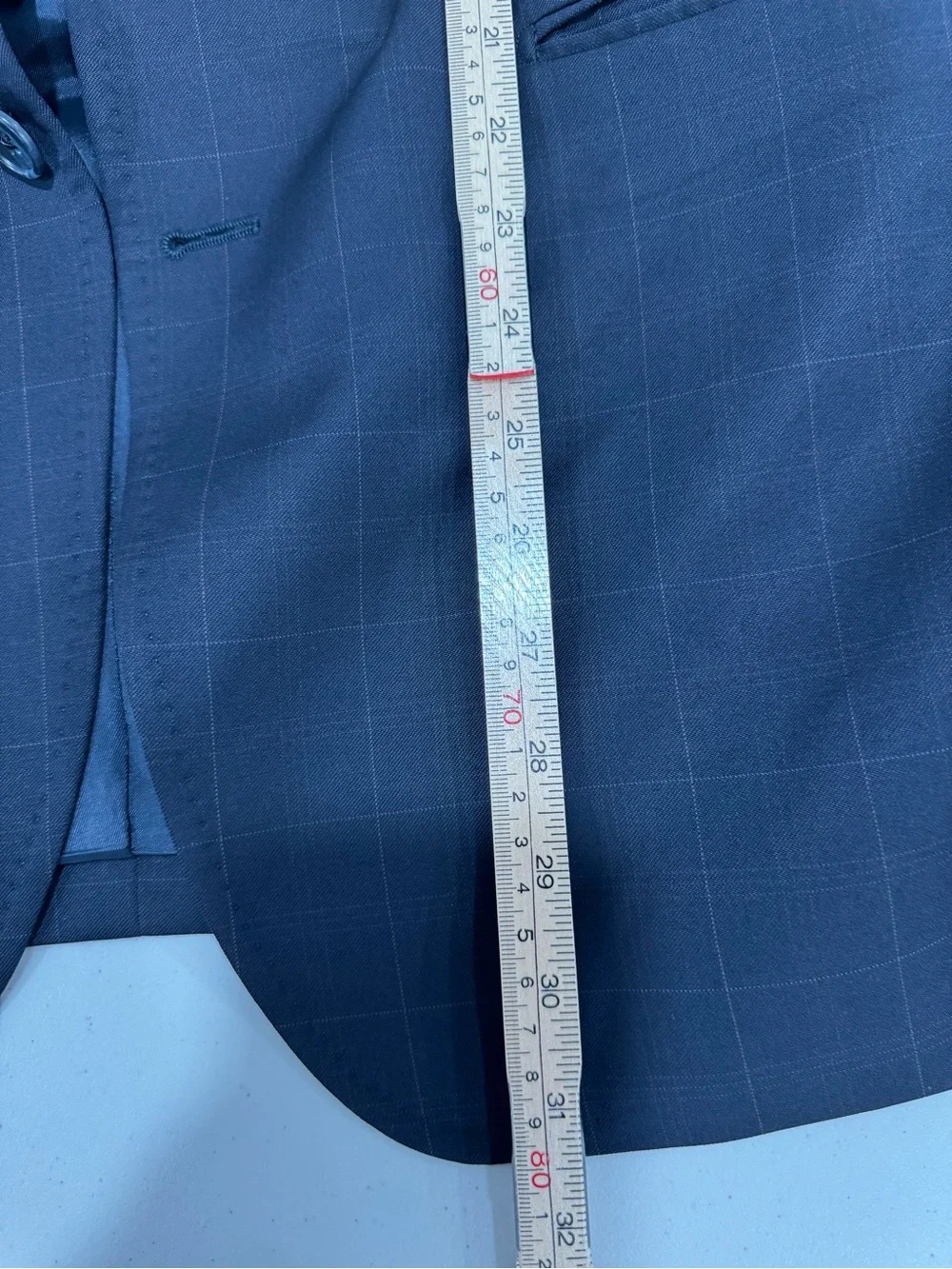 Faconnable Men's Navy Windowpane Two-Button Blazer Size 40R